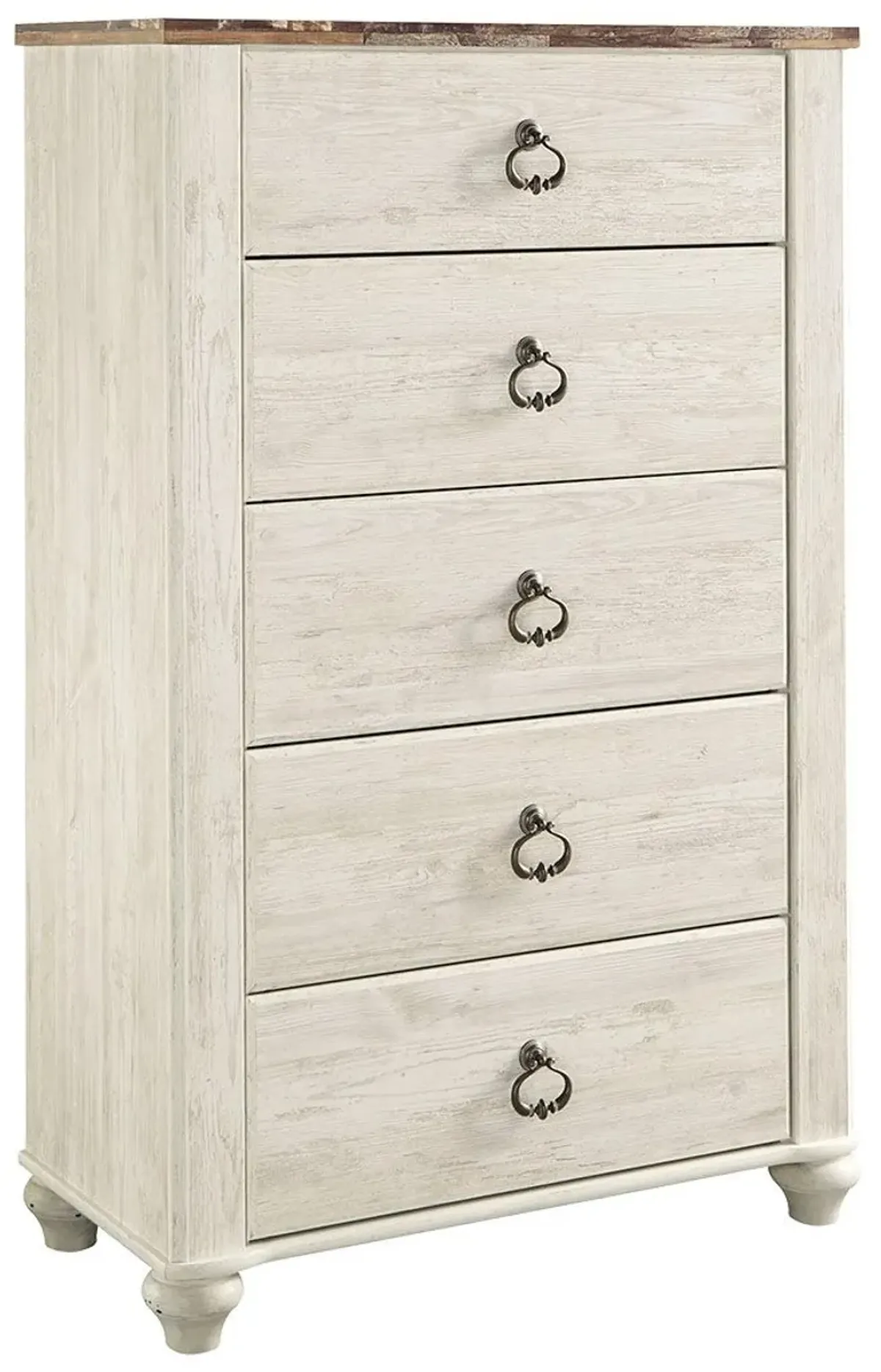 Willowton - Brown / Beige / White - Five Drawer Chest