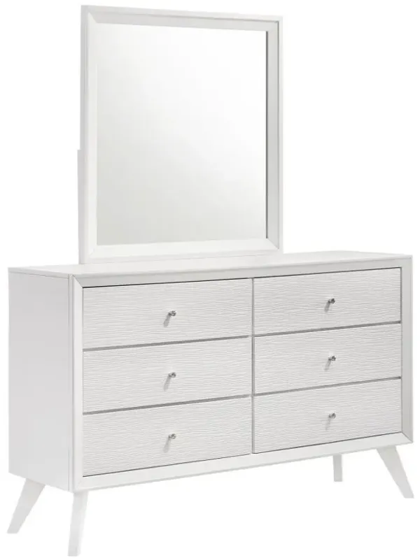 Janelle - 6-Drawer Dresser With Mirror - White