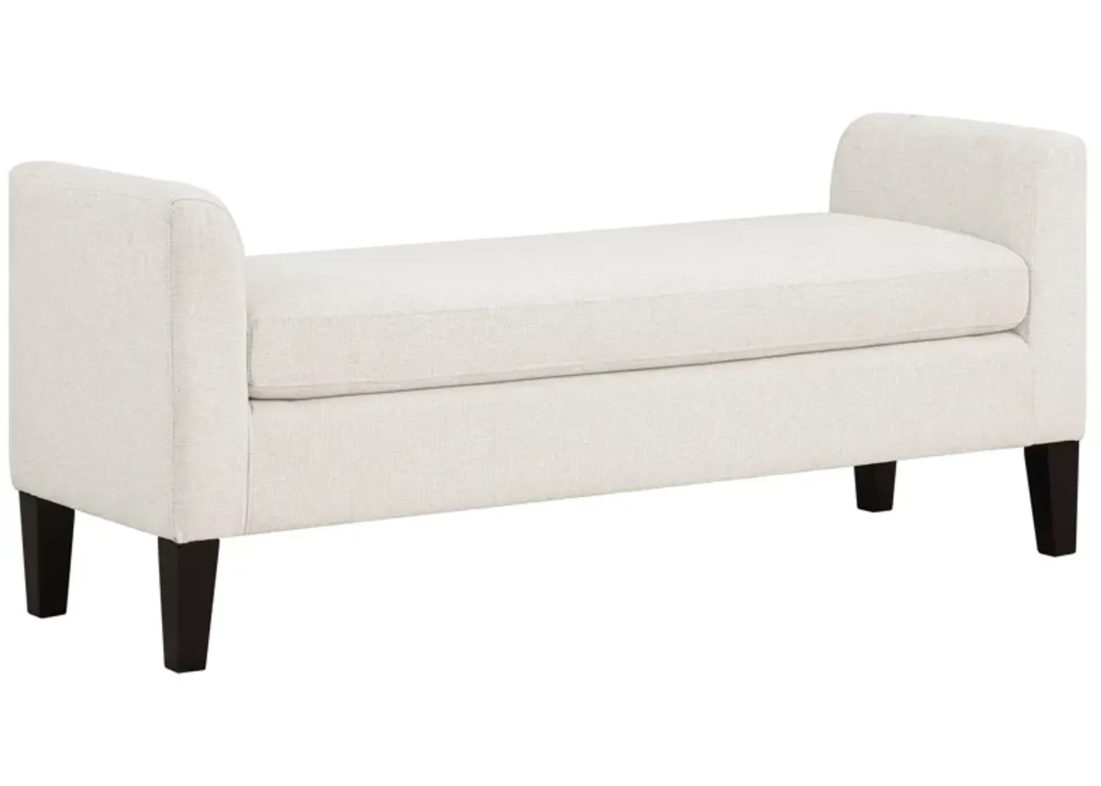 Rex - Fabric Upholstered Accent Bench With Armrests - Vanilla