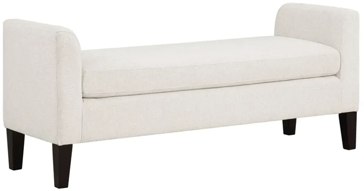 Rex - Fabric Upholstered Accent Bench With Armrests - Vanilla