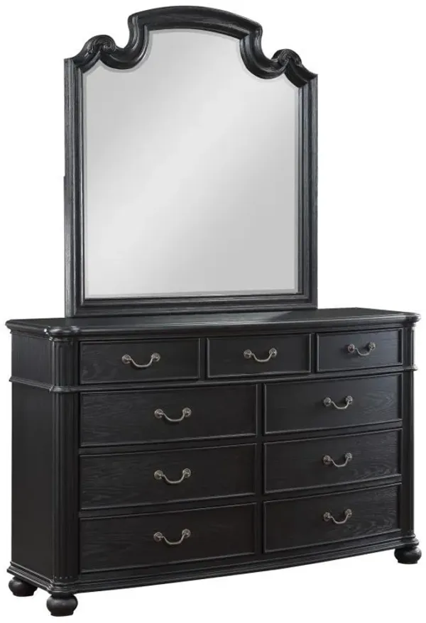 Celina - 9-Drawer Bedroom Dresser With Mirror - Black