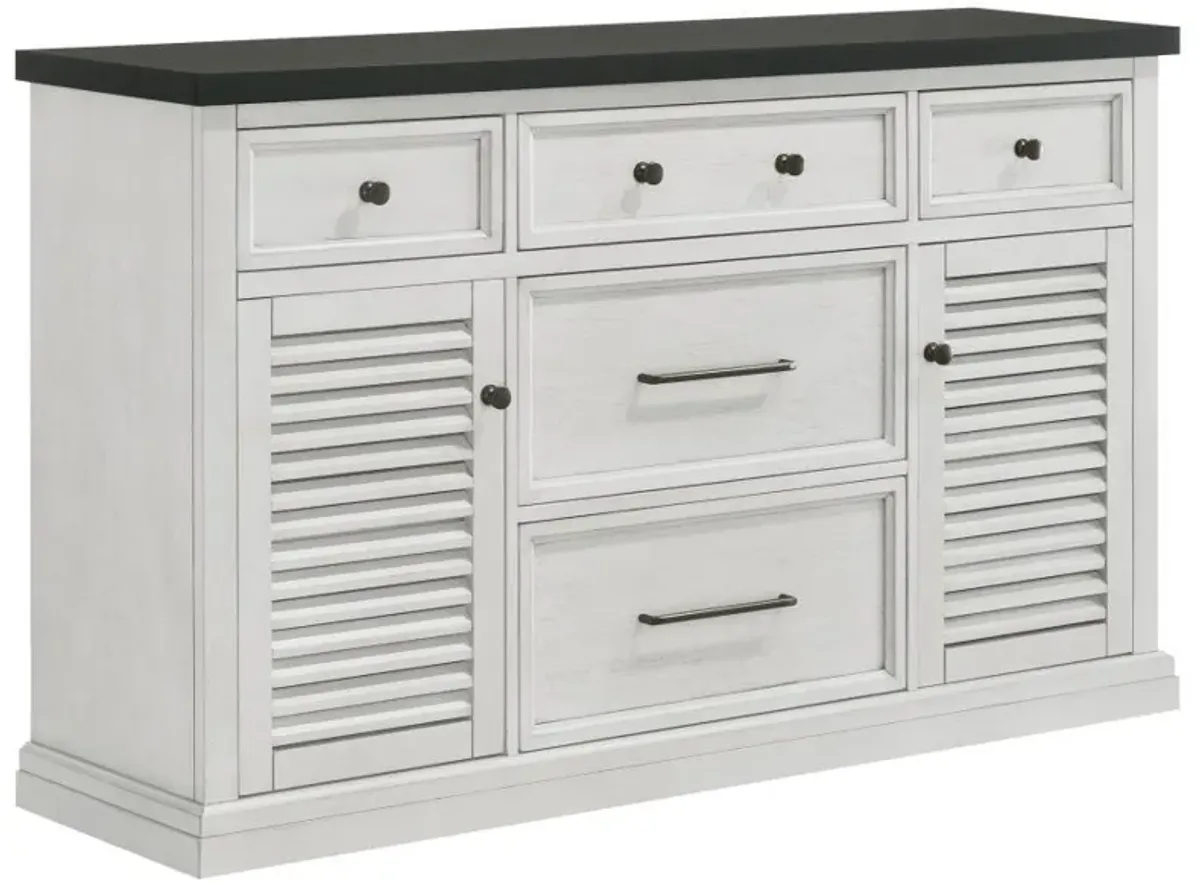 Aventine - 5-Drawer Sideboard Buffet Cabinet - Vintage White