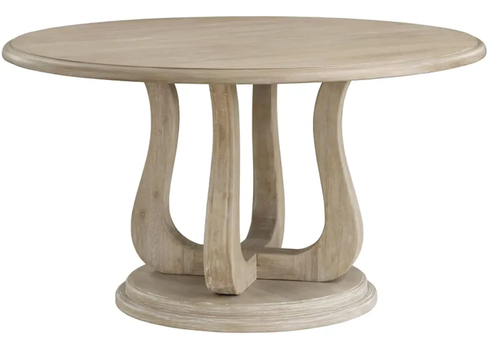 Trofello - Round Pedestal Dining Table - White Washed