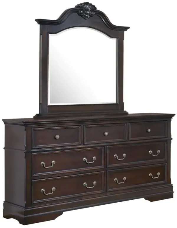Cambridge - 7-Drawer Rectangular Dresser With Mirror - Cappuccino