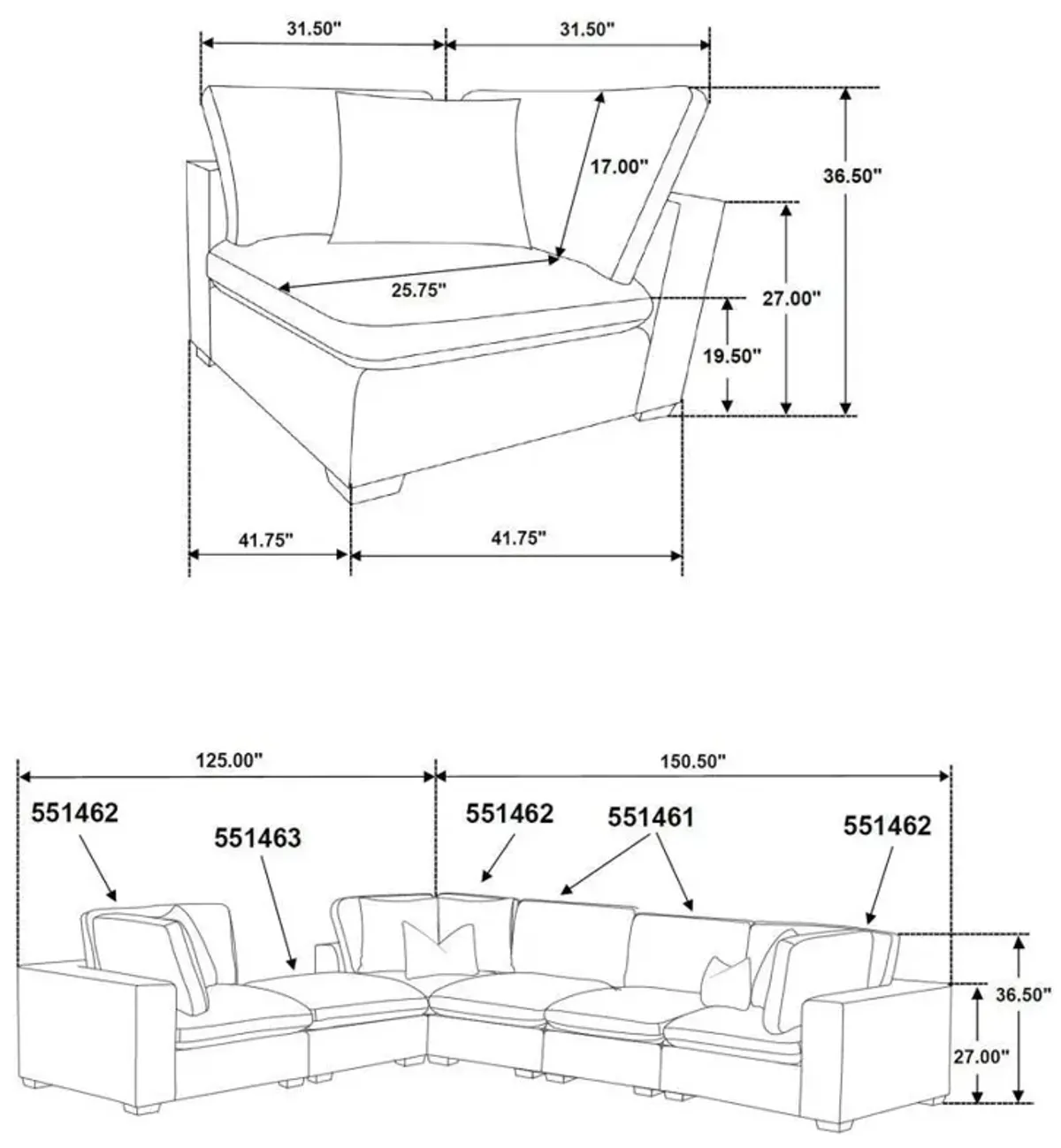 Lakeview - Upholstered Modular Sectional Sofa