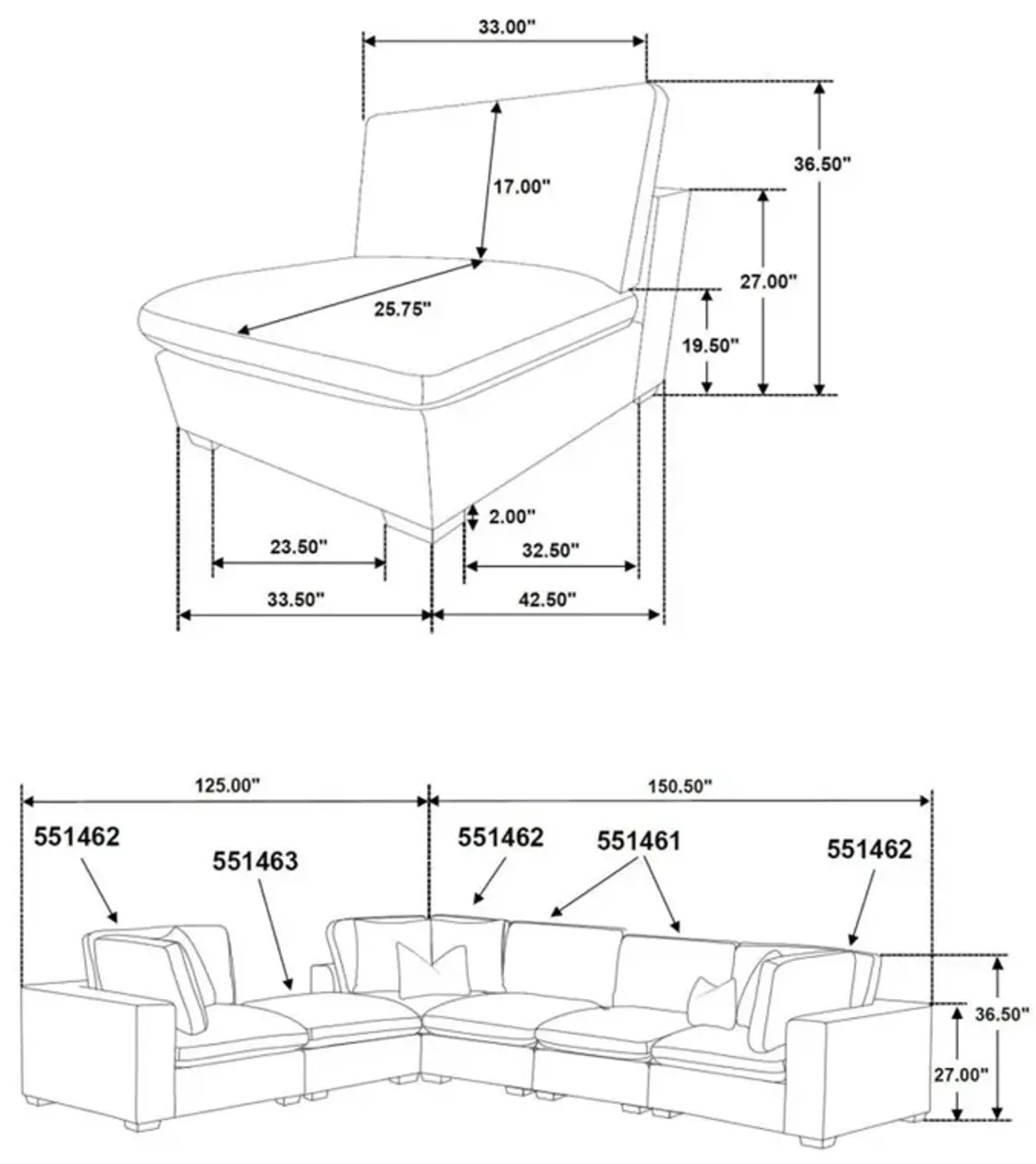 Lakeview - Upholstered Modular Sectional Sofa