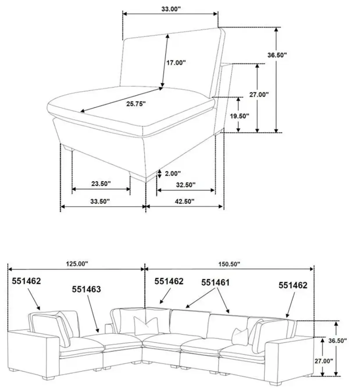 Lakeview - Upholstered Modular Sectional Sofa