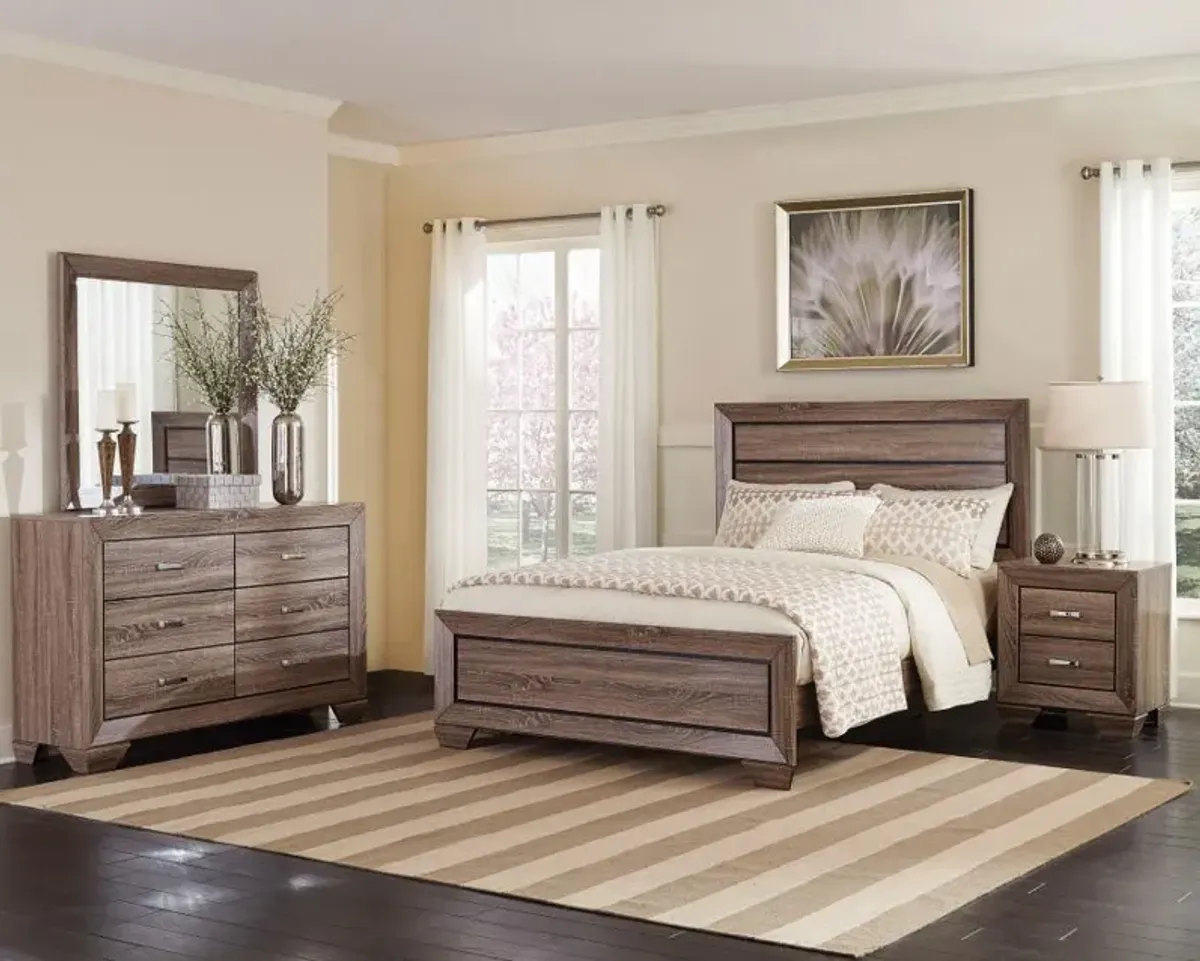 Kauffman - Transitional High Headboard Panel Bed Bedroom Set