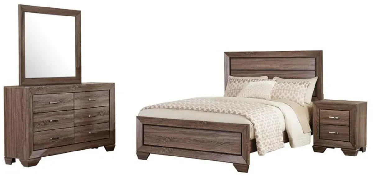 Kauffman - Transitional High Headboard Panel Bed Bedroom Set