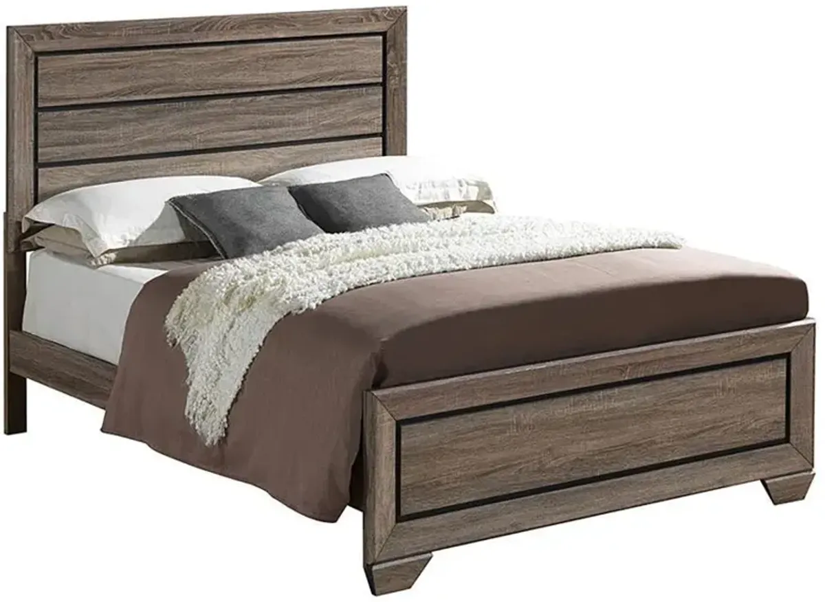 Kauffman - Transitional High Headboard Panel Bed Bedroom Set