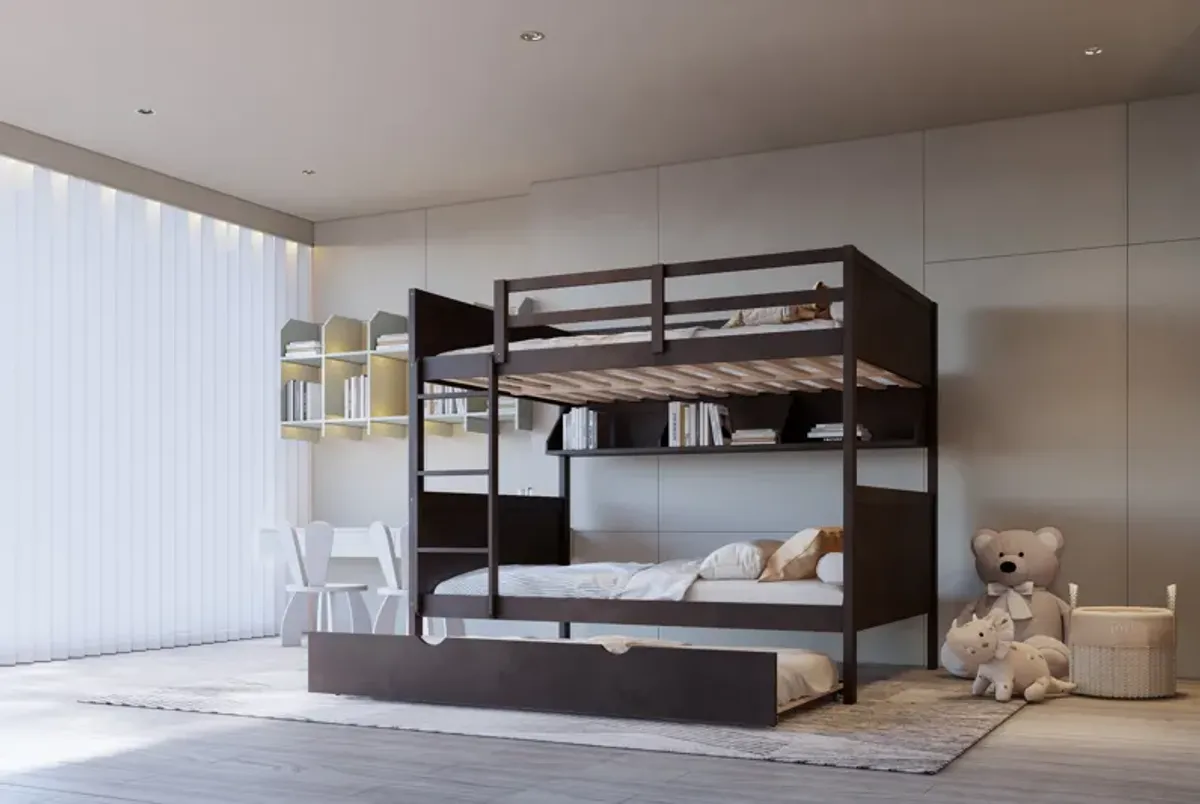 Full over Full Bunk Bed with Pull-Out Trundle