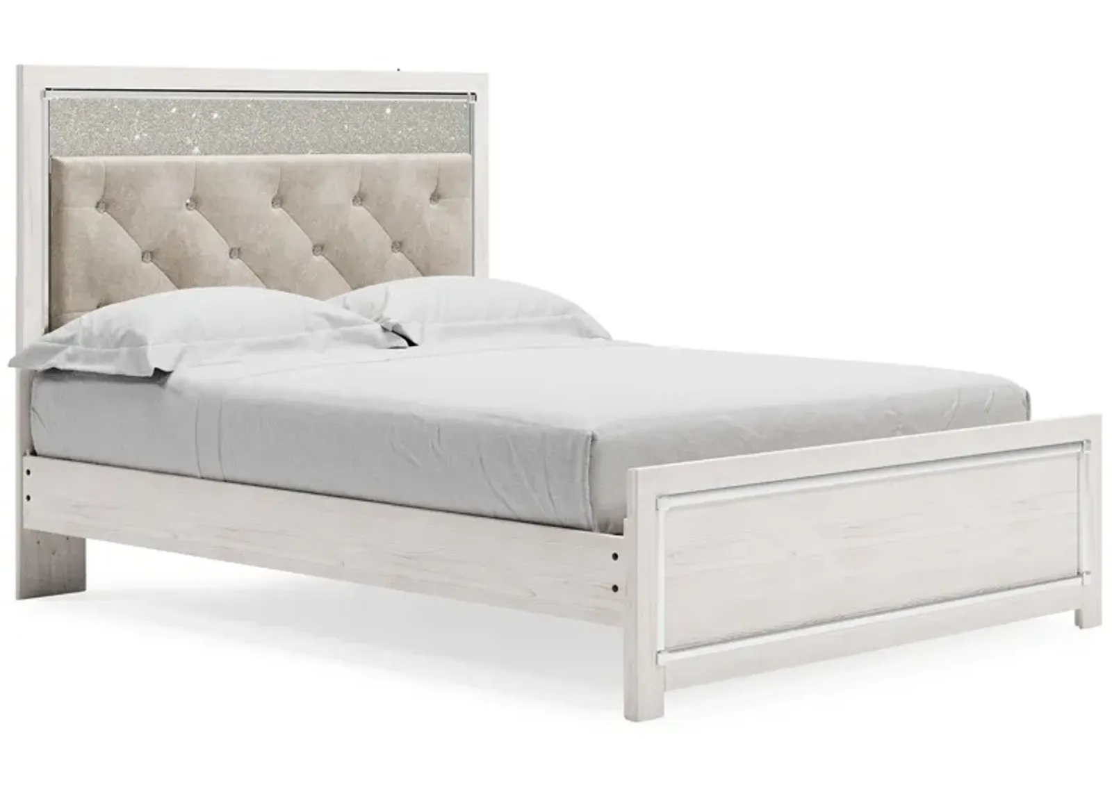 Altyra - White - Queen Panel Bed With Roll Slats