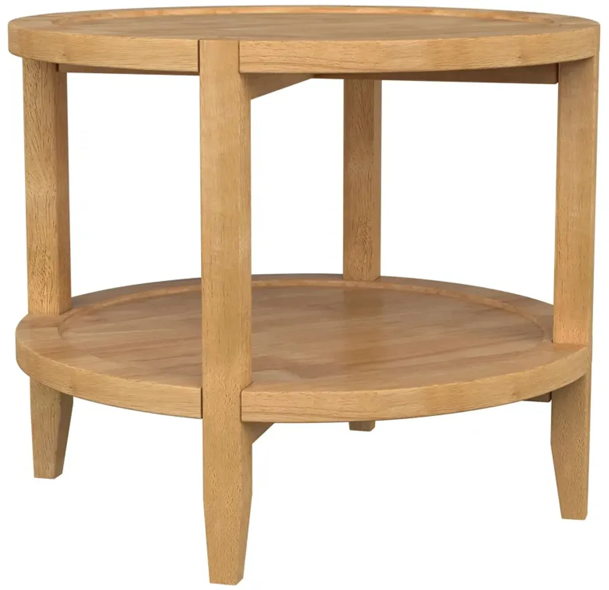 Camillo - Round Solid Wood Side End Table - Maple