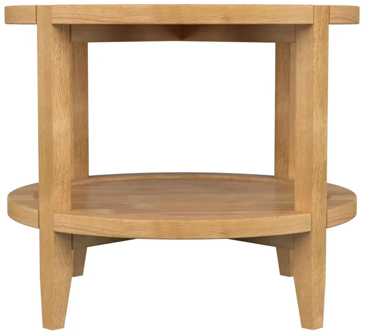 Camillo - Round Solid Wood Side End Table - Maple