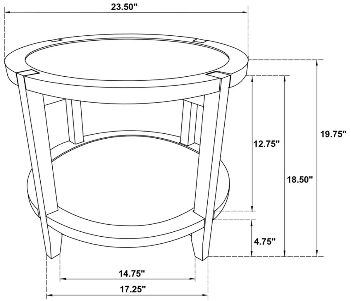 Camillo - Round Solid Wood Side End Table - Maple