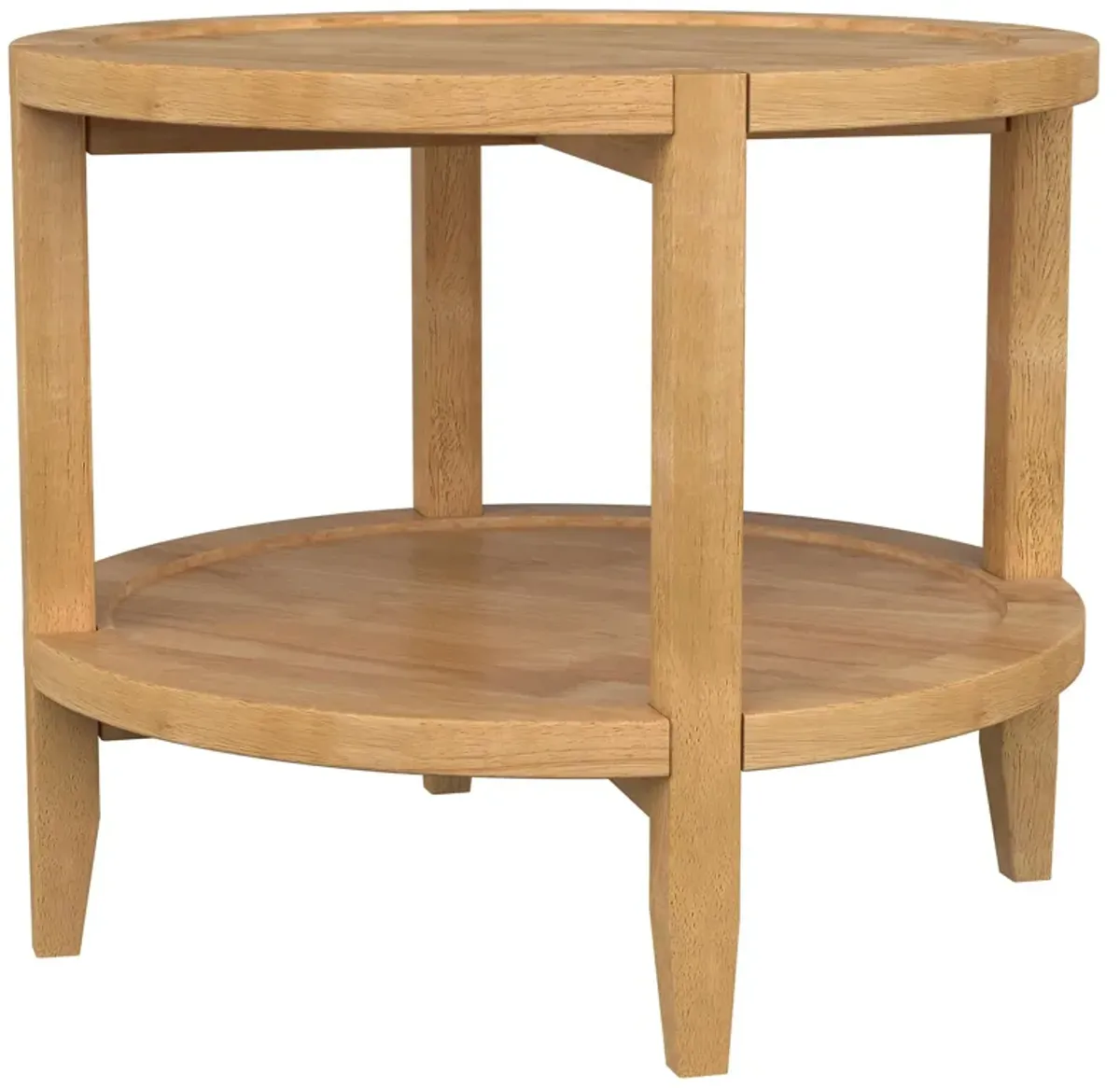 Camillo - Round Solid Wood Side End Table - Maple