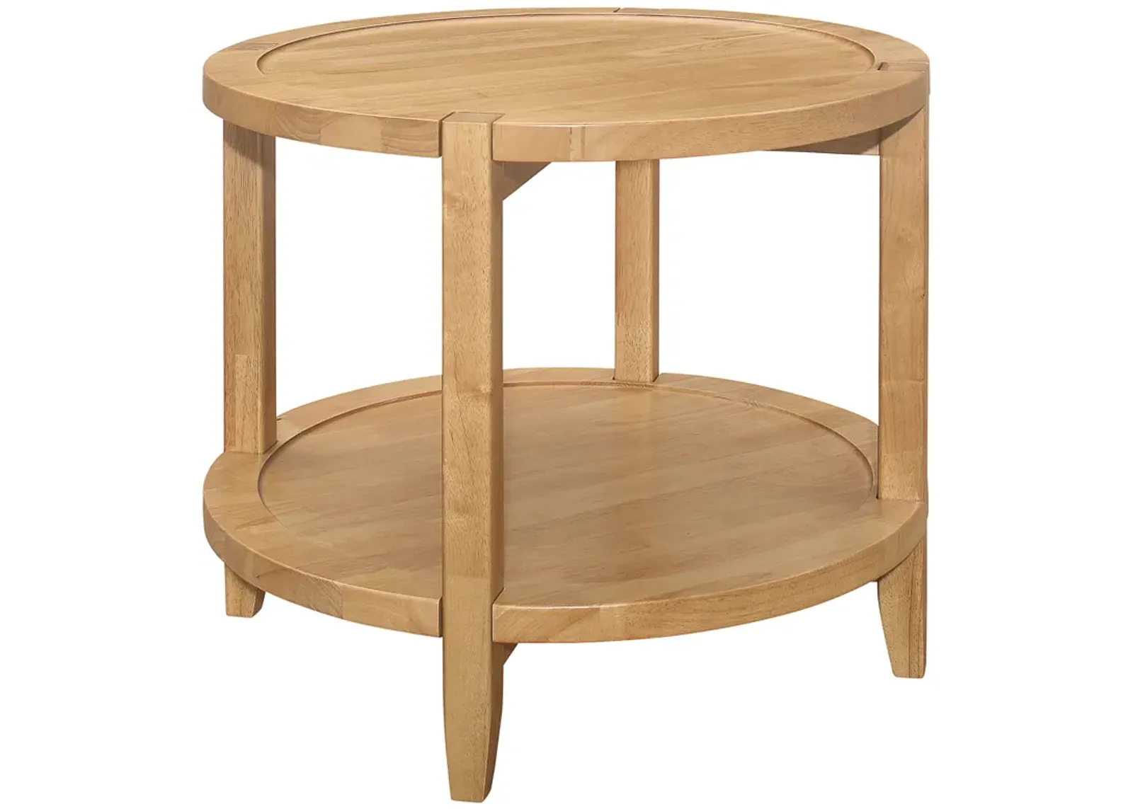 Camillo - Round Solid Wood Side End Table - Maple