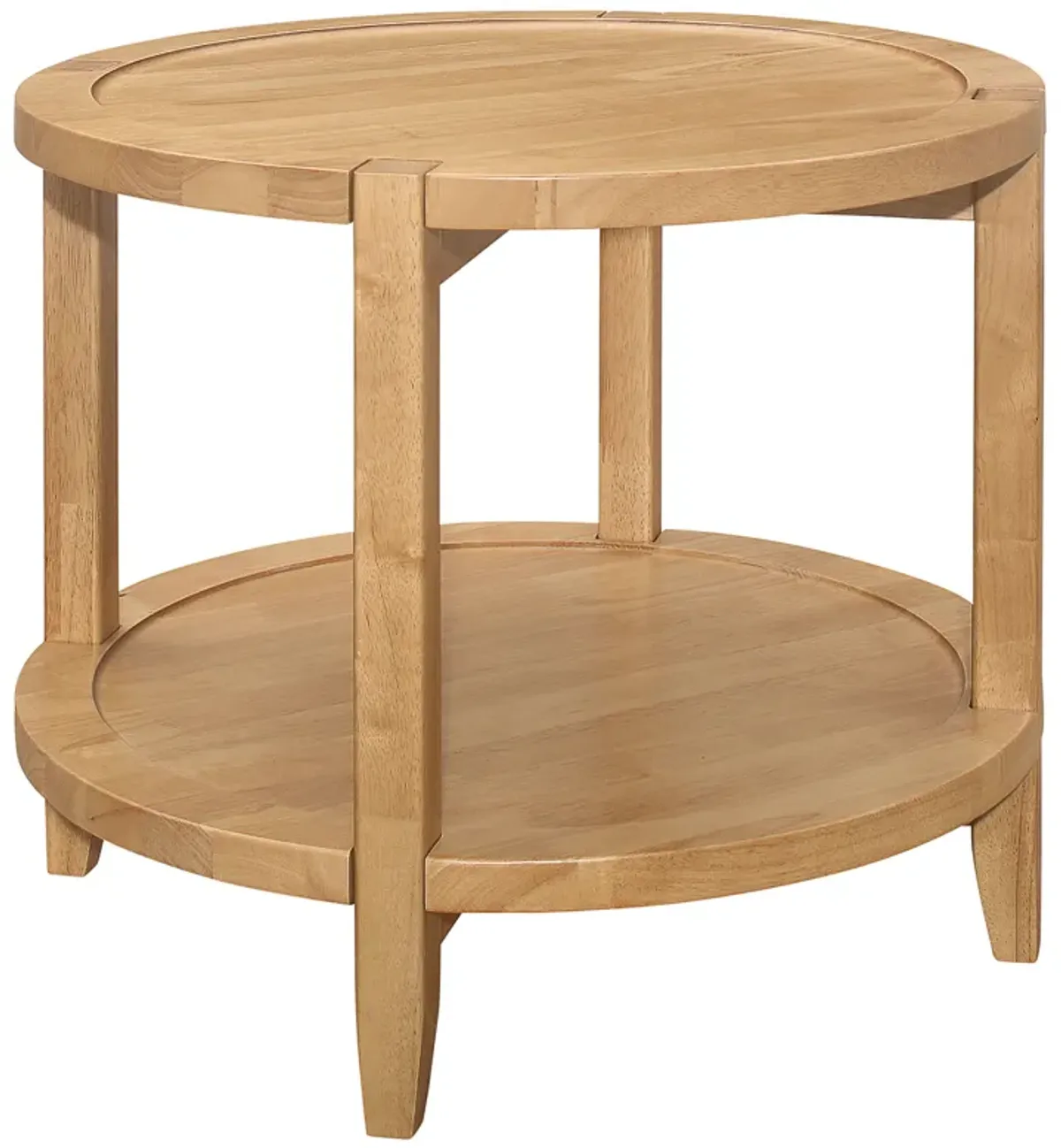 Camillo - Round Solid Wood Side End Table - Maple