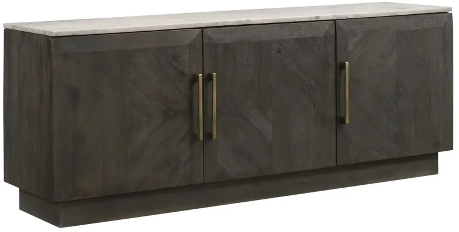 Dennis - 3 Door Marble Top Sideboard Buffet - Tobacco Gray