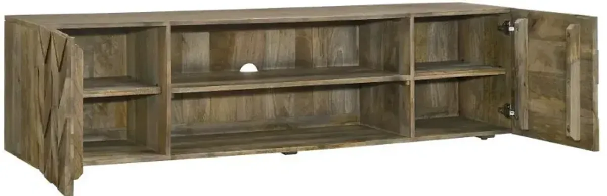 Keese - 2 Door Wood TV Stand Media Console - Mango Brown