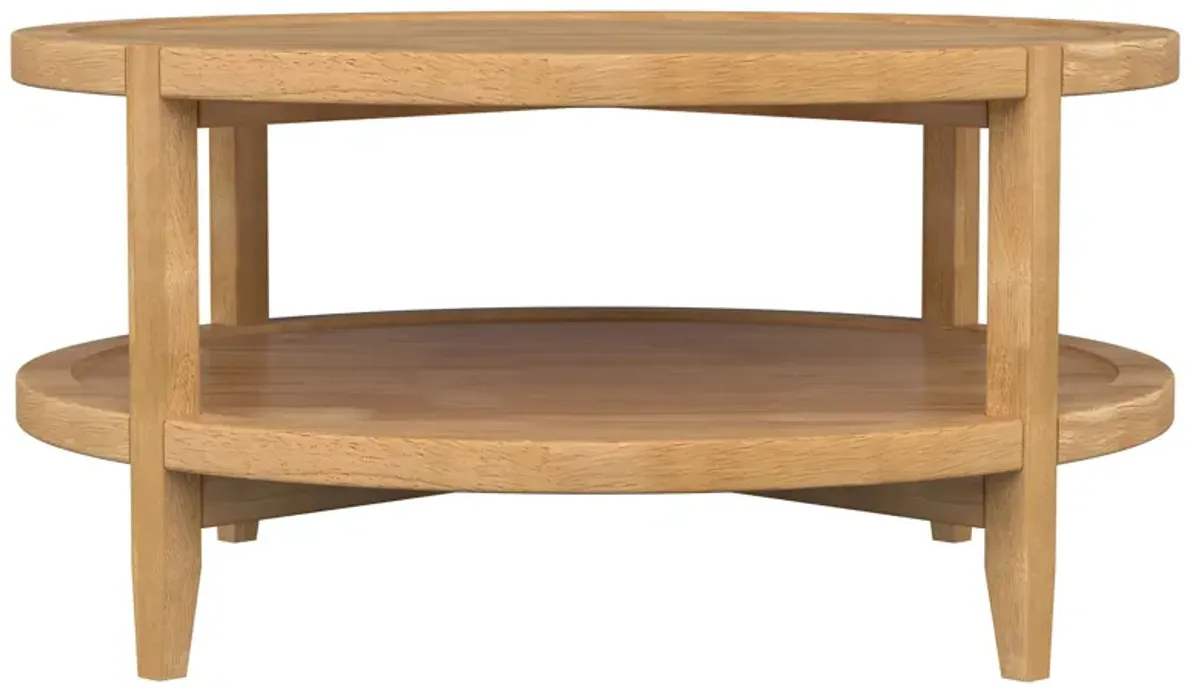 Camillo - Round Solid Wood Coffee Table - Maple