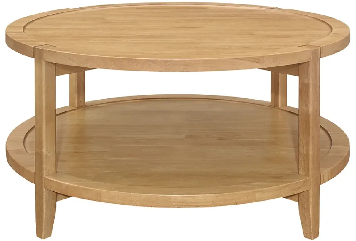 Camillo - Round Solid Wood Coffee Table - Maple