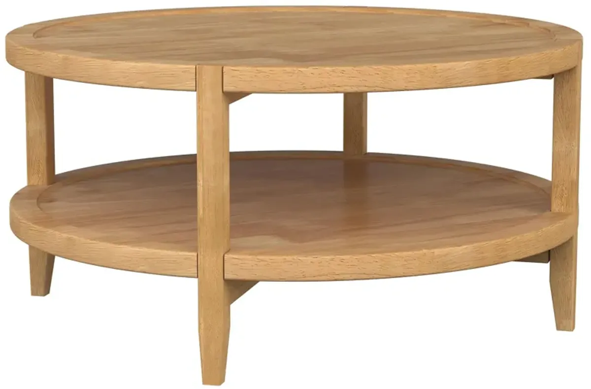 Camillo - Round Solid Wood Coffee Table - Maple