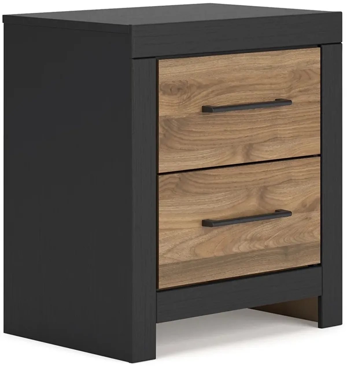 Vertani - Black / Honey Brown - Two Drawer Night Stand