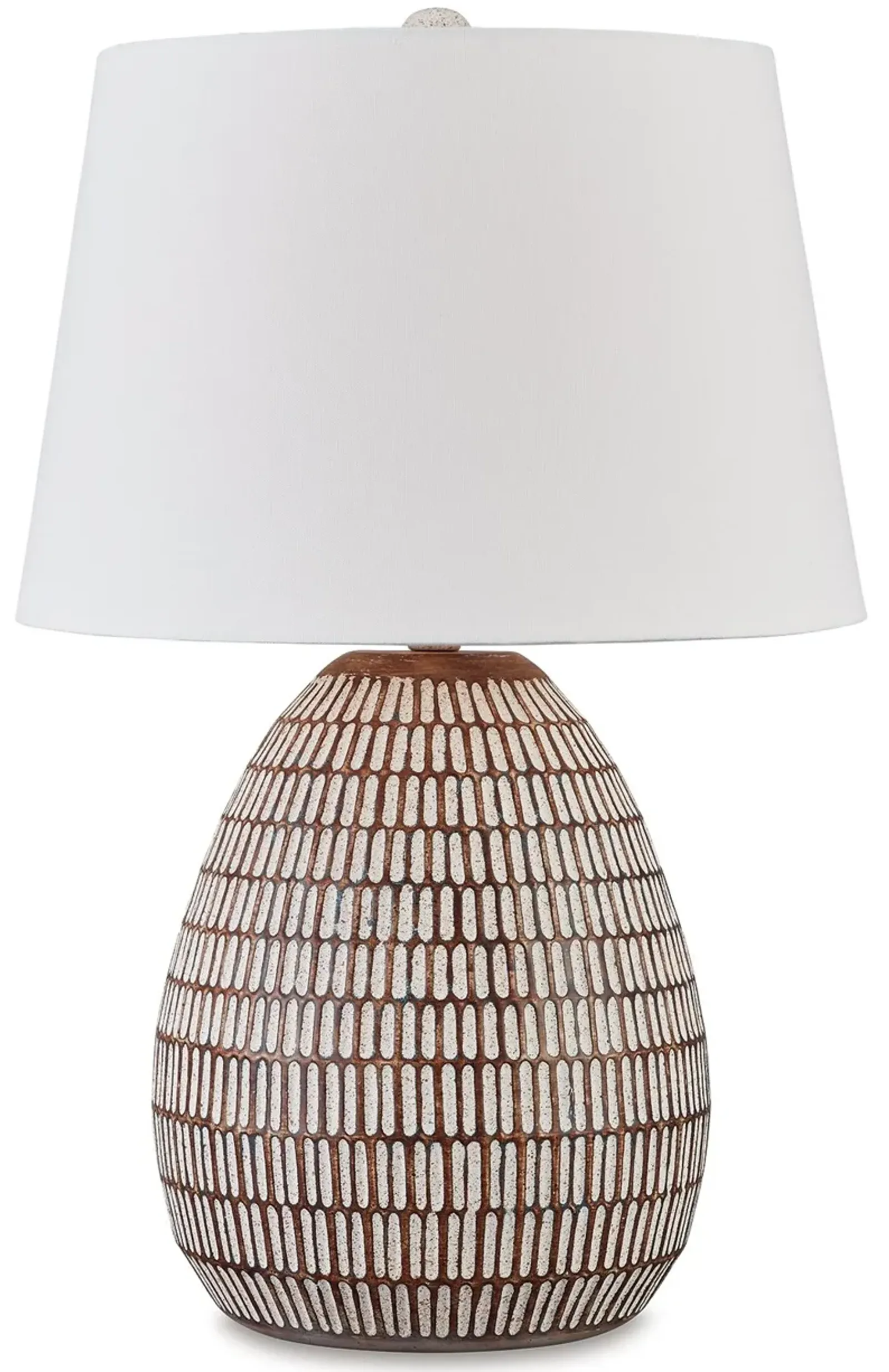 Darrich - Beige / White - Metal Table Lamp