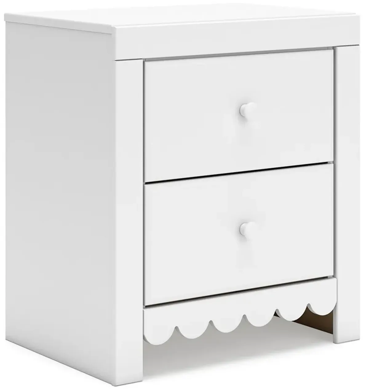 Mollviney - White - Two Drawer Night Stand