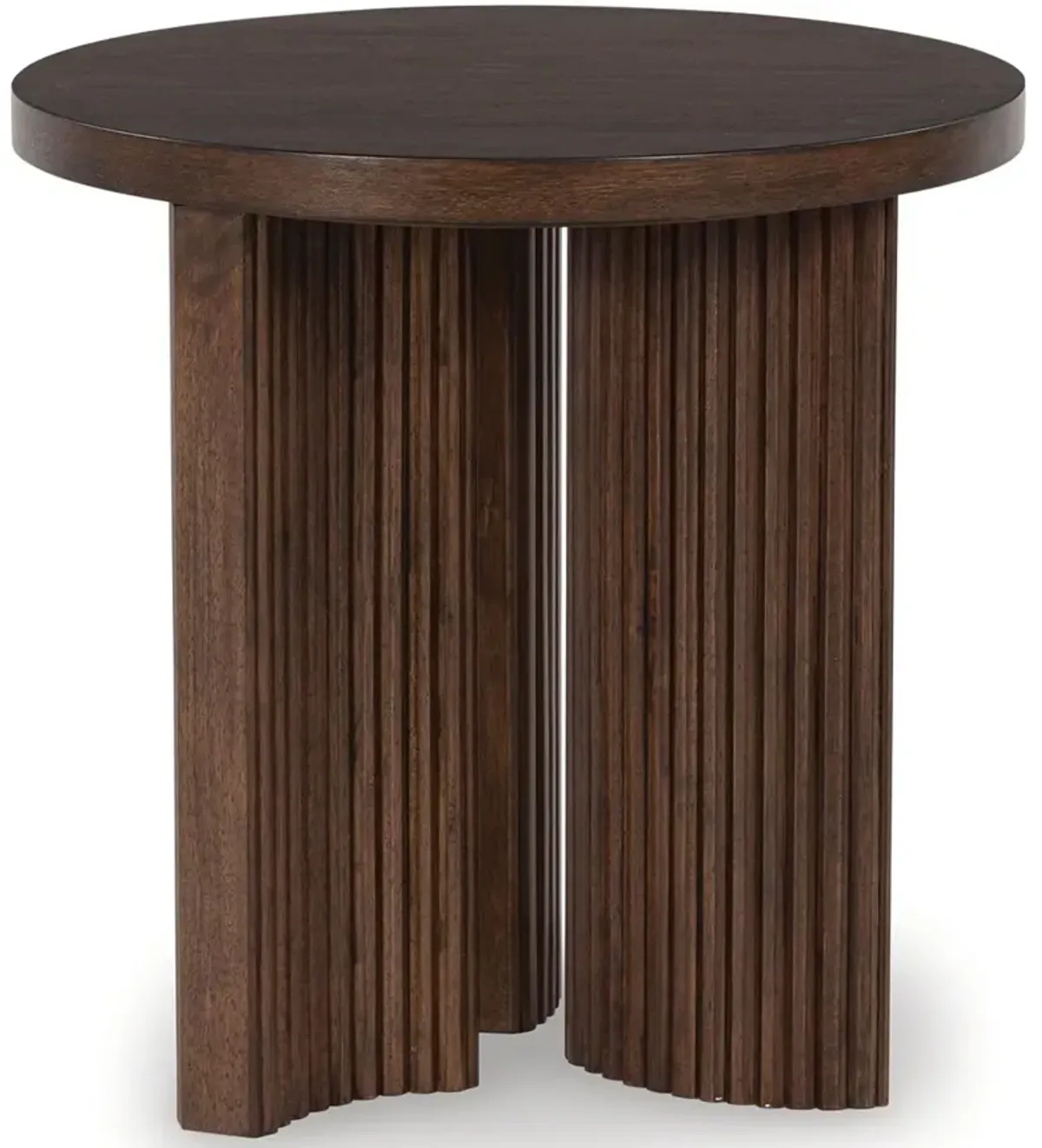 Korestone - Round End Table - Dark Brown