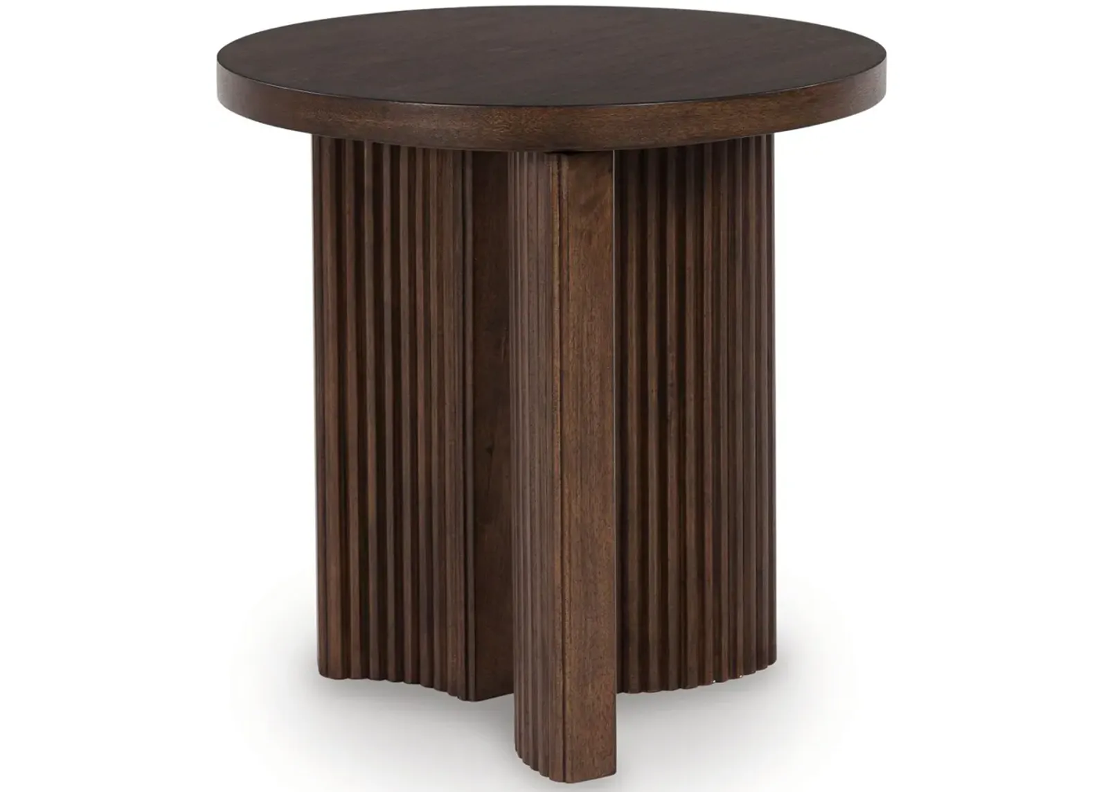 Korestone - Dark Brown - Round End Table