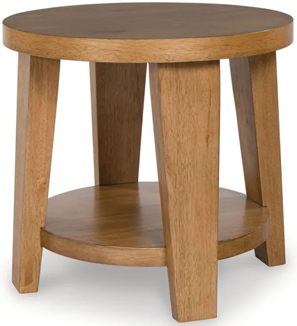 Kristiland - Light Brown - Round End Table