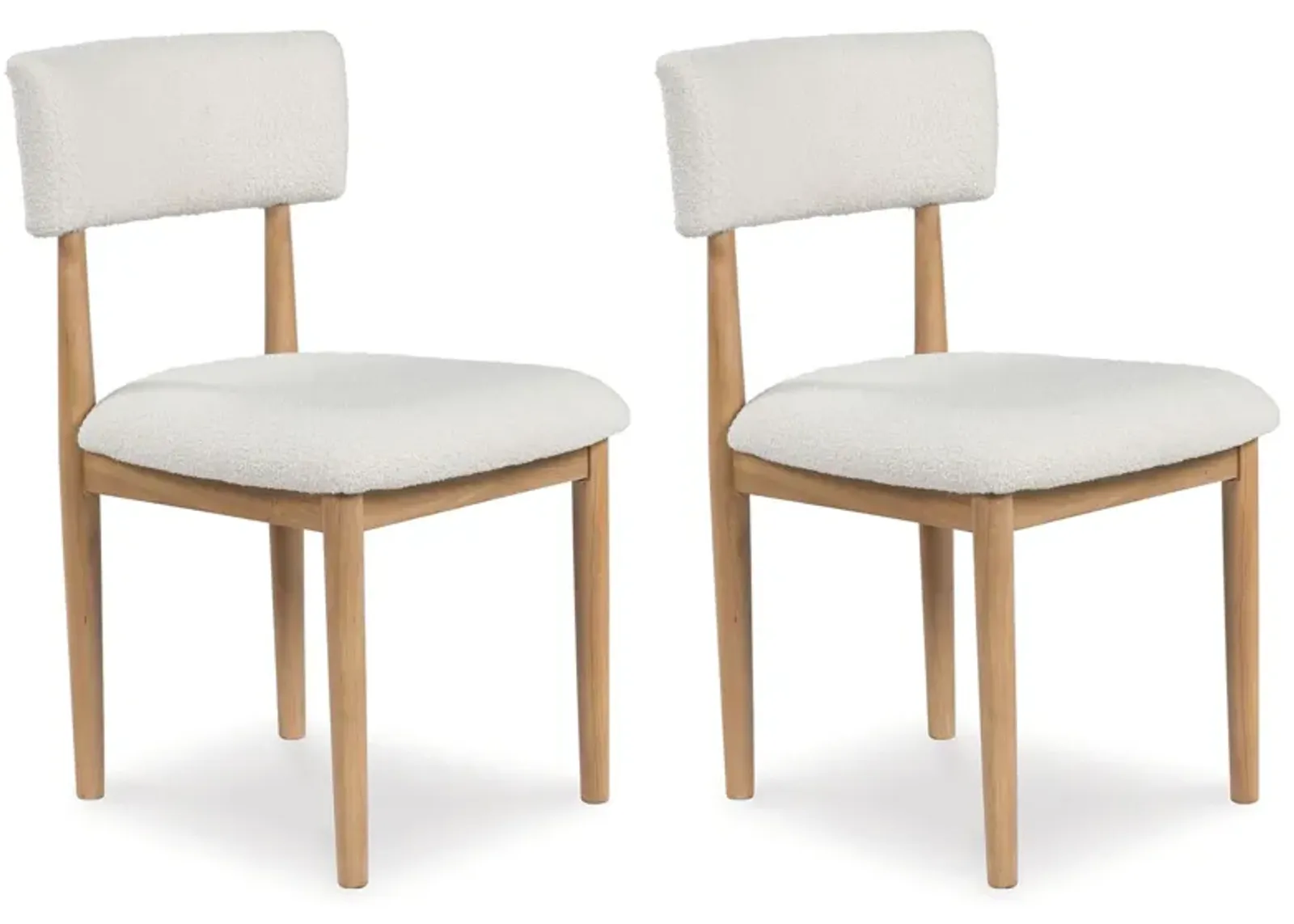 Sawdyn - White / Light Brown - Dining Upholstered Side Chair (Set of 2)