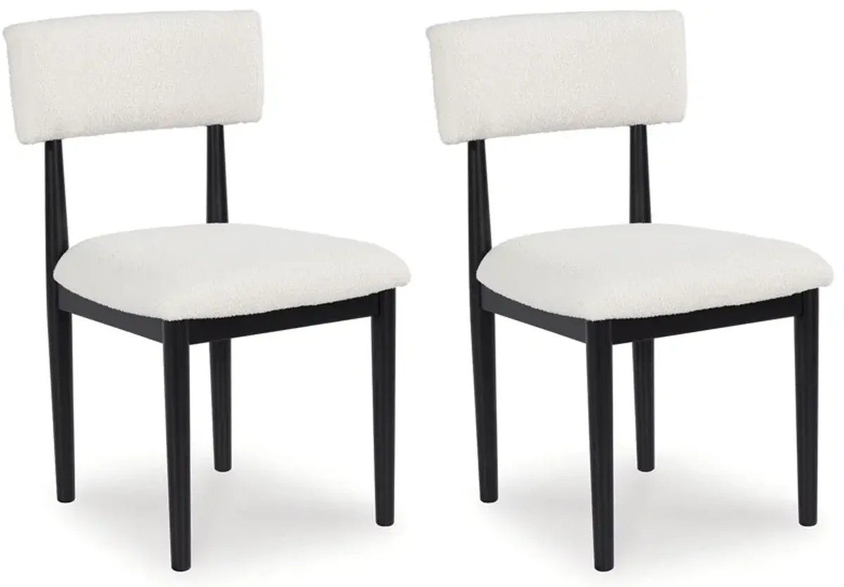 Xandrum - White / Black - Dining Upholstered Side Chair (Set of 2)