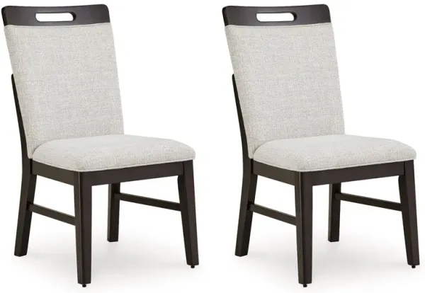 Neymorton - Dining Upholstered Side Chair (Set of 2) - Light Gray / Brown