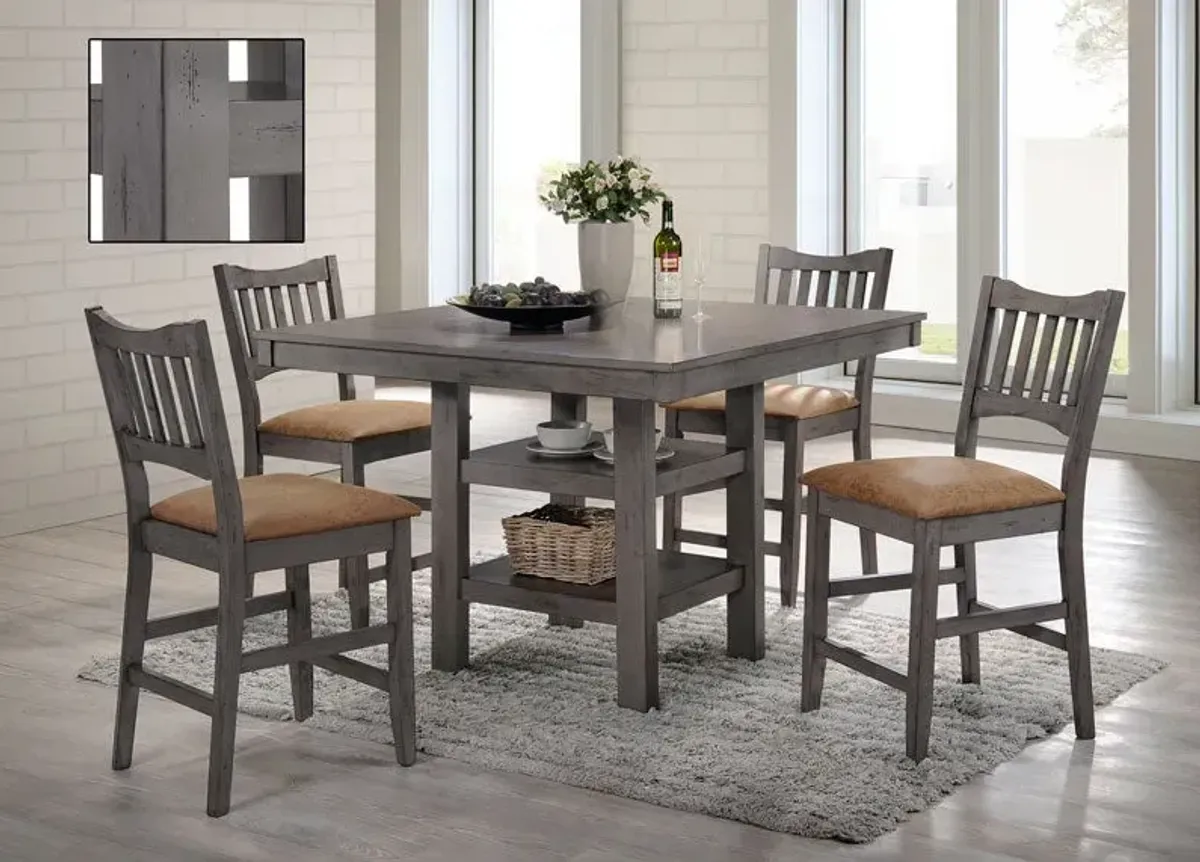 Anna Grey 5-Piece Counter Height Dining Set