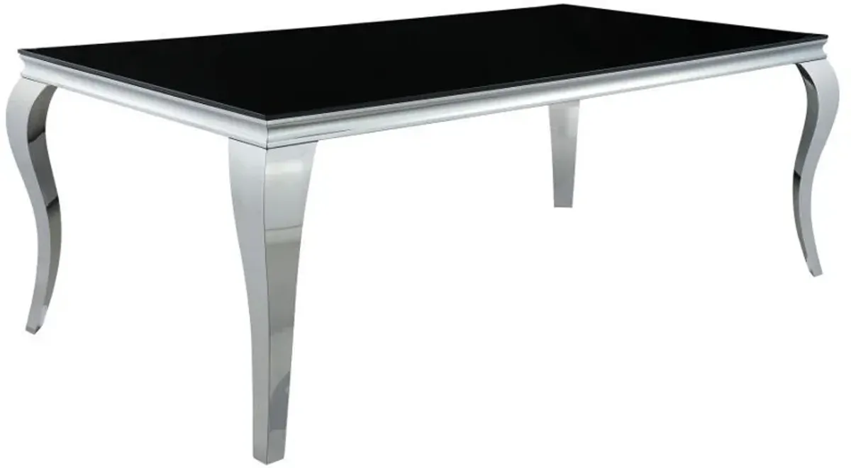 Carone - Rectangular Glass Top Dining Table