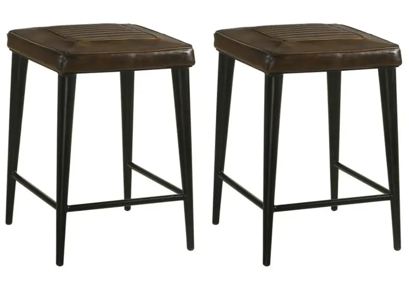 Alvaro - Leather Upholstered Backless Bar Stool (Set of 2)