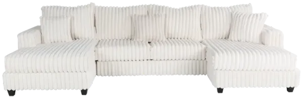 3 Piece Sectional - Beige Velvet