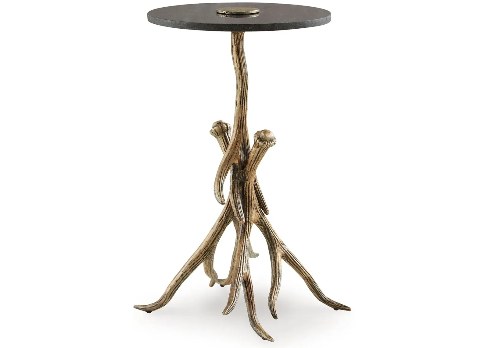 Lemkins - Black / Antique Gold Finish - Accent Table