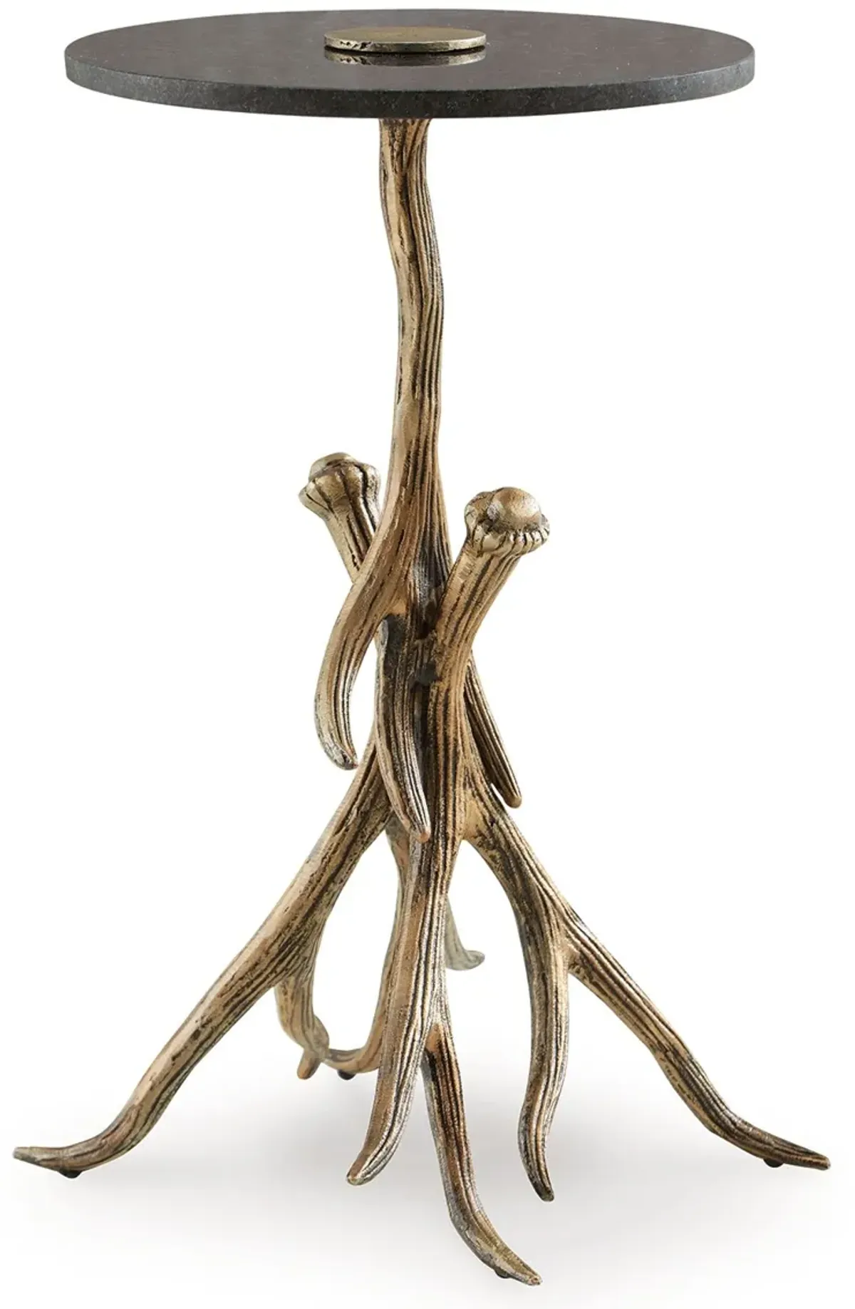 Lemkins - Accent Table - Black / Antique Gold Finish