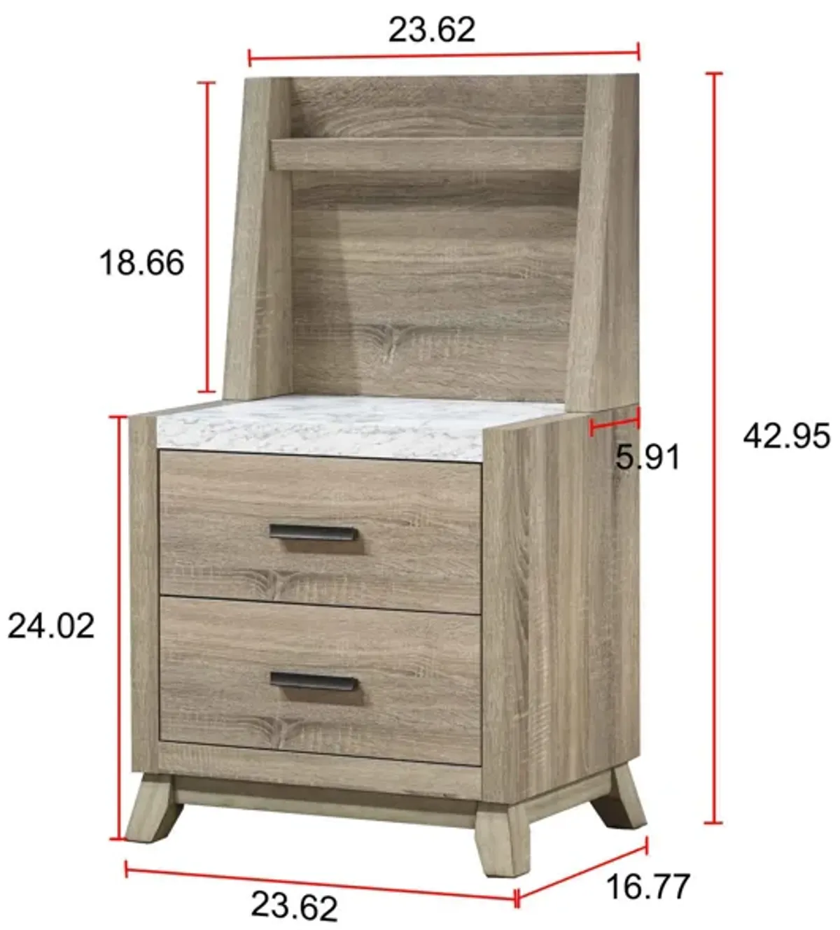 Tilston - Nightstand With Wall Panel - Natural