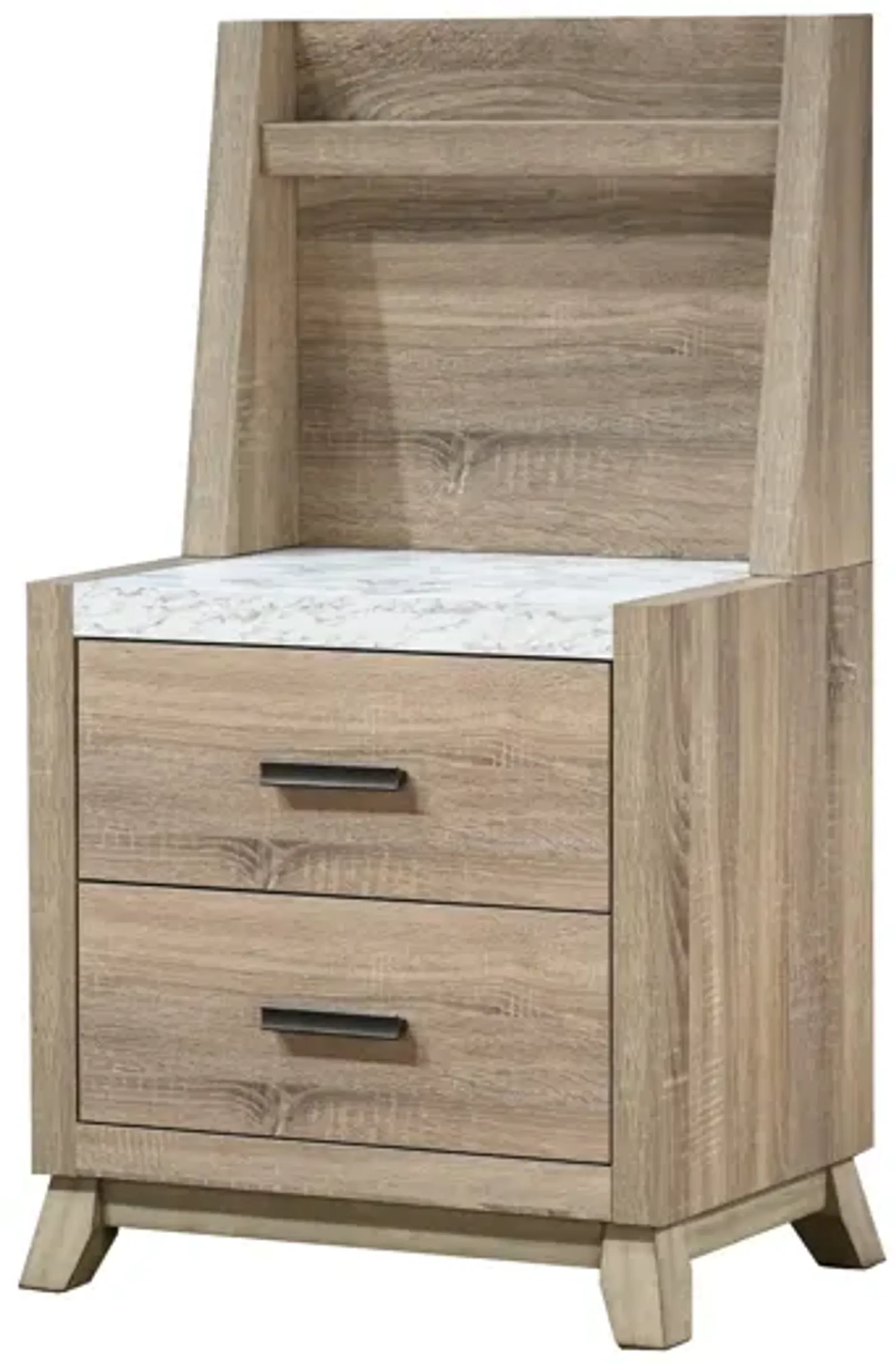 Tilston - Nightstand With Wall Panel - Natural