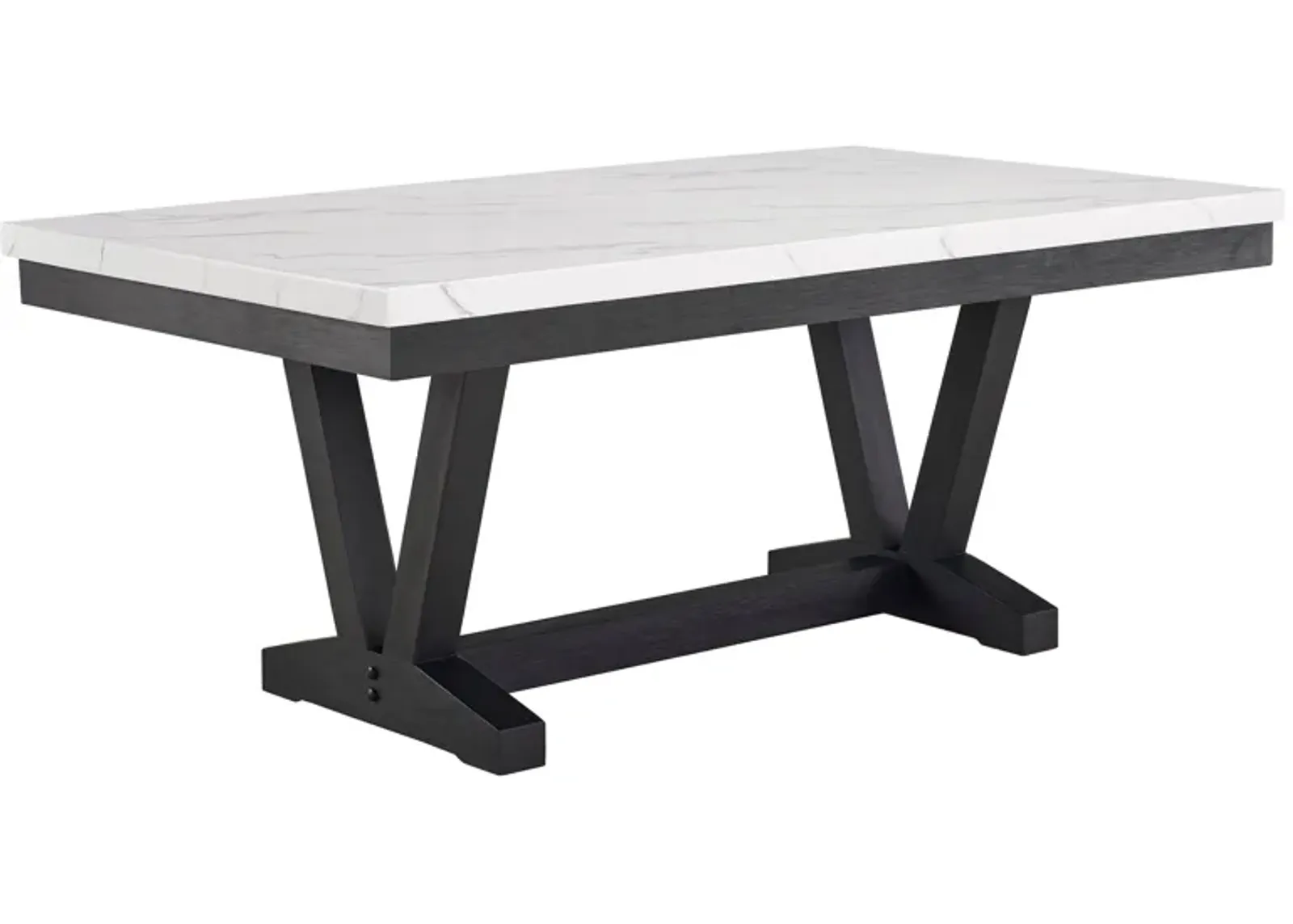 Vance - Faux Marble Dining Table - Charcoal & White