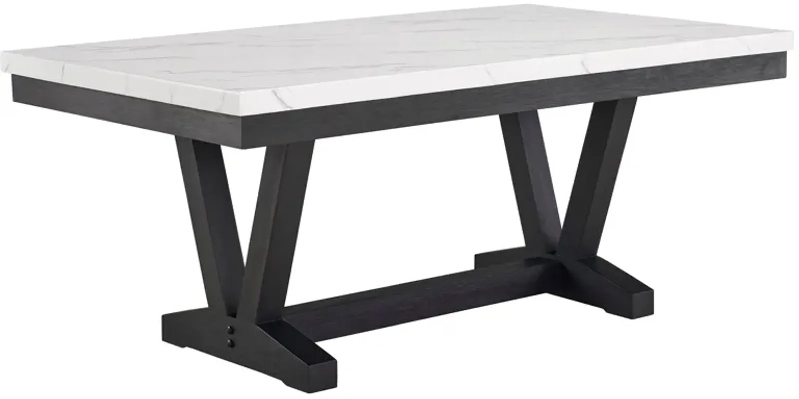 Vance - Faux Marble Dining Table - Charcoal & White