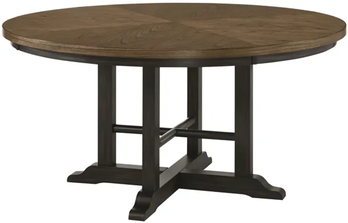 Hilara - Round Dining Table - Dark Brown