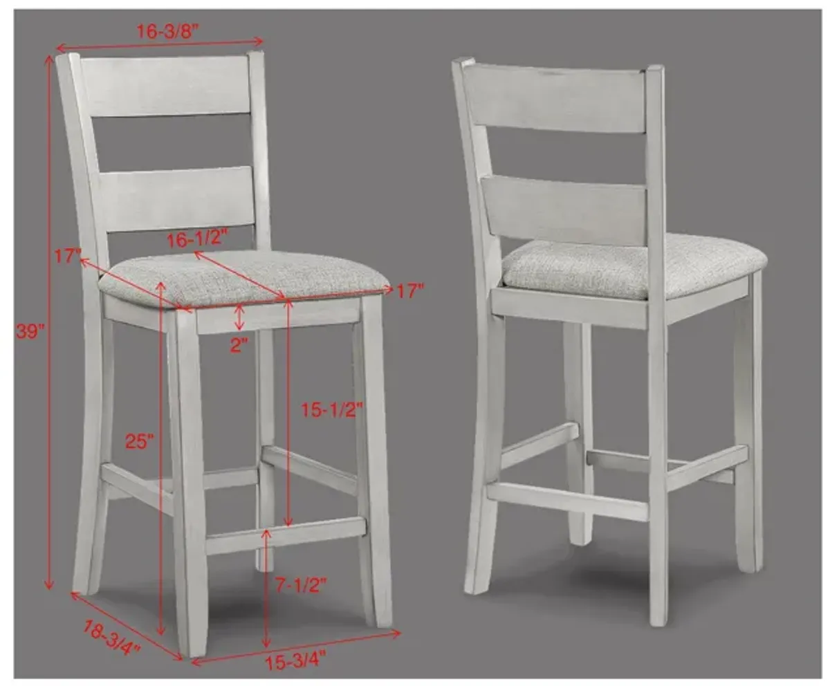 Lester - 5 Piece Counter Height Table Set - Drift Wood