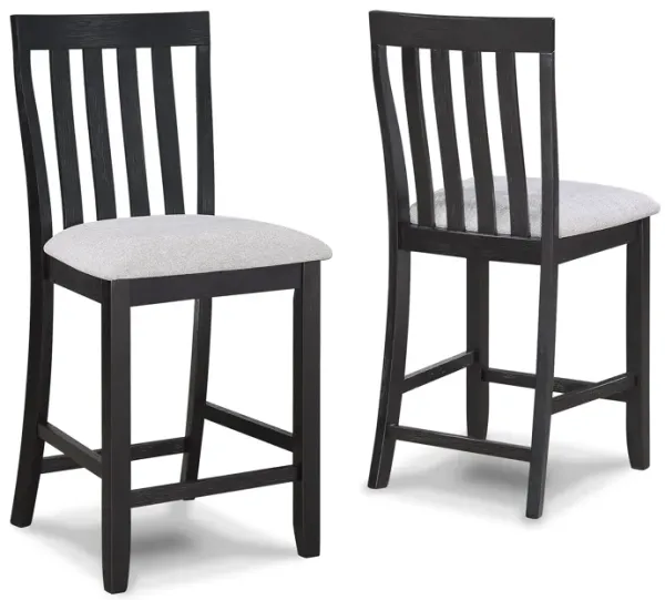 Delfin - Counter Height Chair (Set of 2) - Light Gray / Black