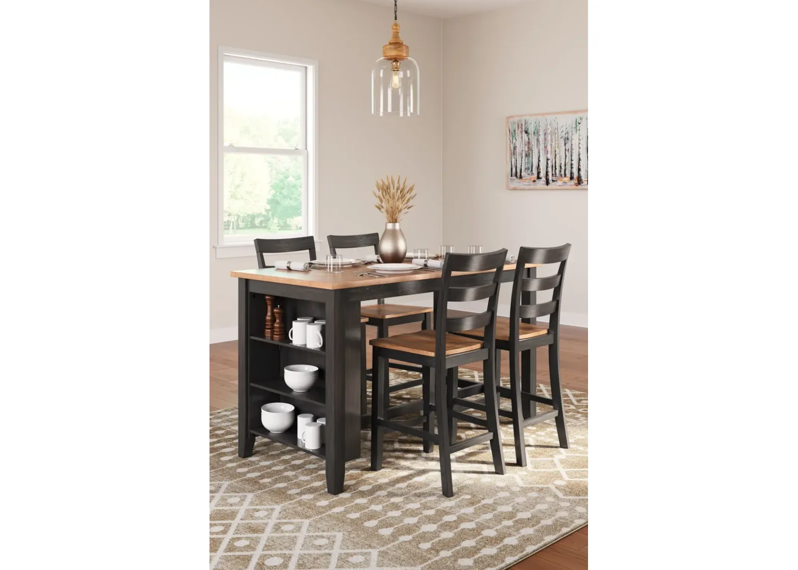 Gesthaven - Rectangular Dining Room Counter Set